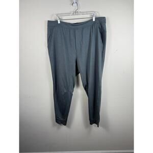Lululemon Intent Joggers Sweatpants 2XL Gray Nylon Stretch Activewear Blue Green